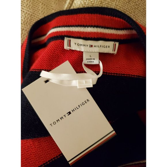 Tommy Hilfiger V-Neck Stripe Sweater - Picture 11 of 12